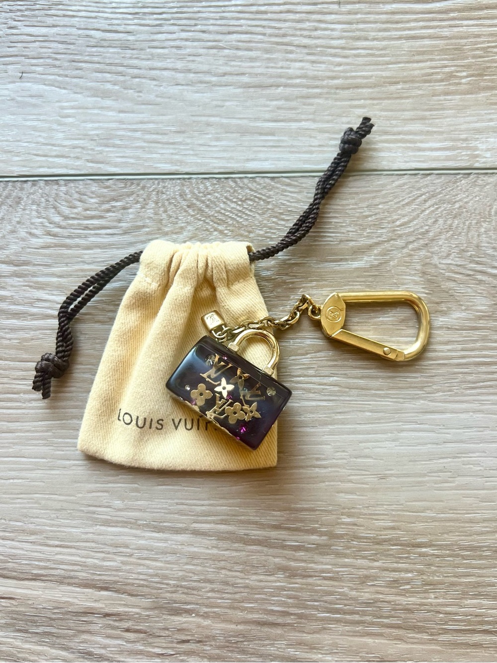 LOUIS VUITTON Dark Purple Speedy Inclusion Nacres Resin Keychain/Bag Charm